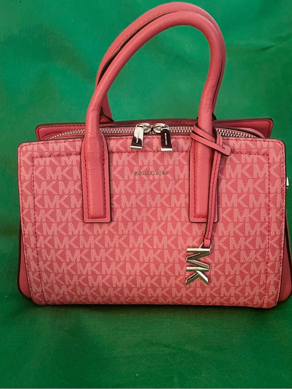 Michael Kors Laila Pink MK Monogram Satchel